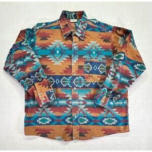Vintage Five Brother Men's XL Aztec Shirt SouthWest Button Flannel Long Sleeve